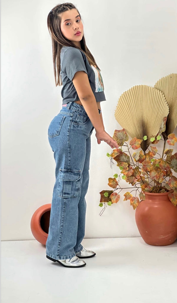 Calça Jeans Wide Leg Juvenil até 16 anos